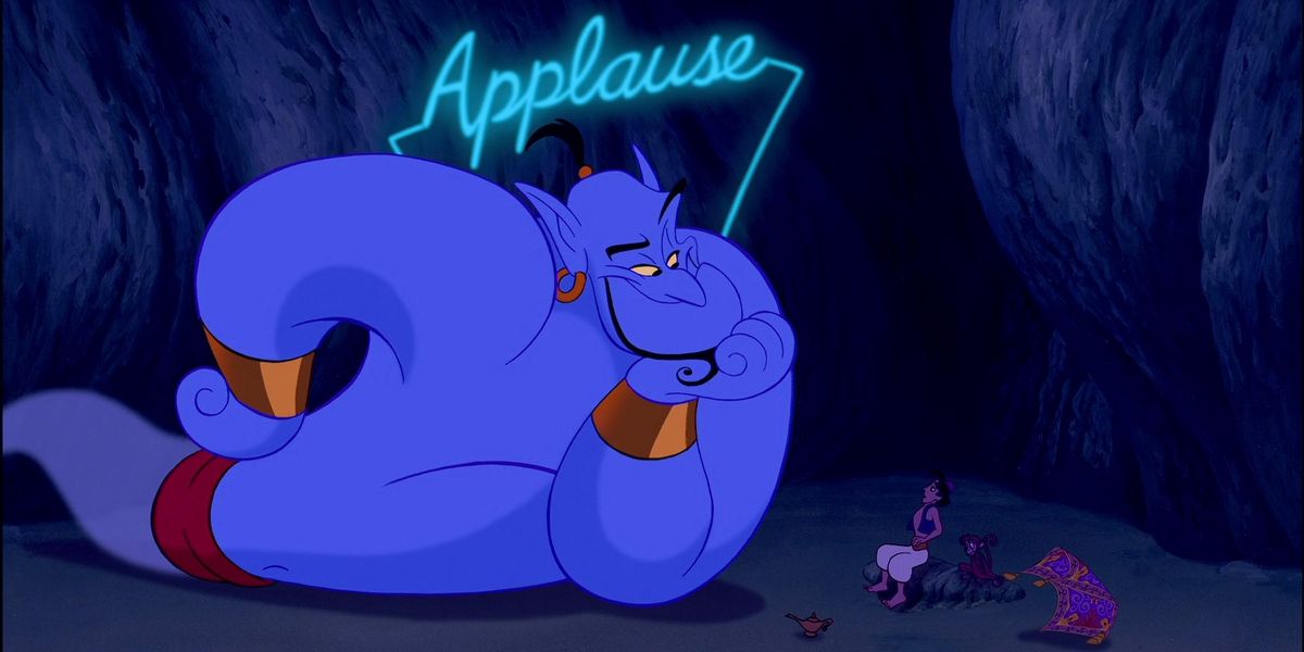 O gênio de Aladdin exige um aplauso.