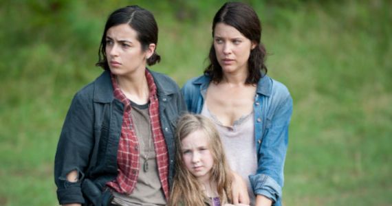 Alana Masterson Audrey Marie Anderson and Meyrick Murphy in The Walking Dead Season 4 Episode 7