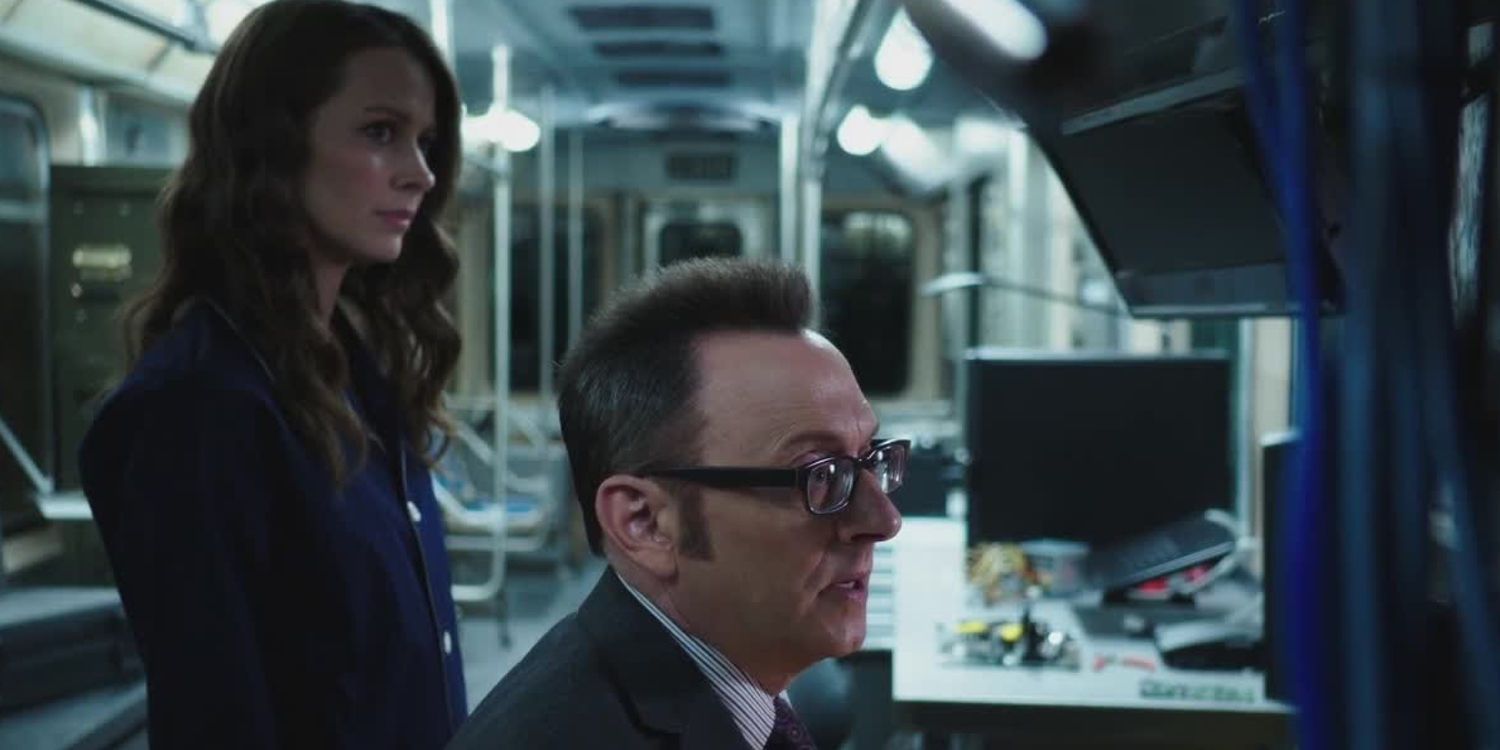 Amy Acker and Michael Emerson in Person of Interest Season 5 Episode 1