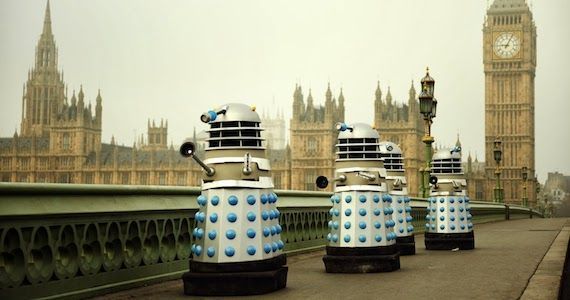 Daleks on Set for 'An Adventure in Space and Time'