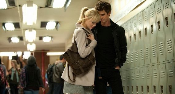 Andrew Garfield and Emma Stone as Peter Parker and Gwen Stacy in 'Amazing Spider-Man'