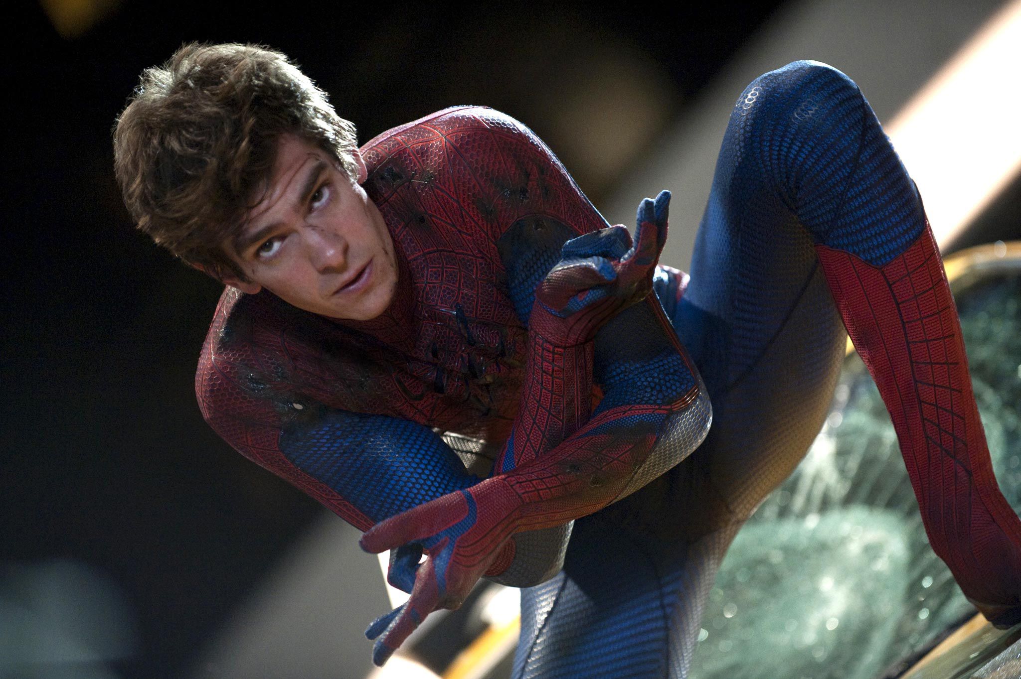 Andrew Garfield in The Amazing Spider-Man 2 Costume - No Mask