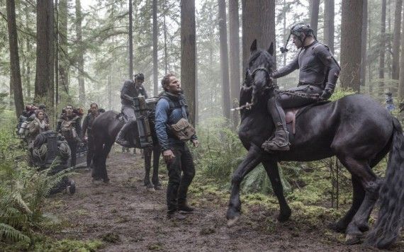 Andy Serkis and Jason Clarke in 'Dawn of the Planet of the Apes'