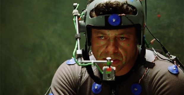 Andy Serkis in motion capture make-up