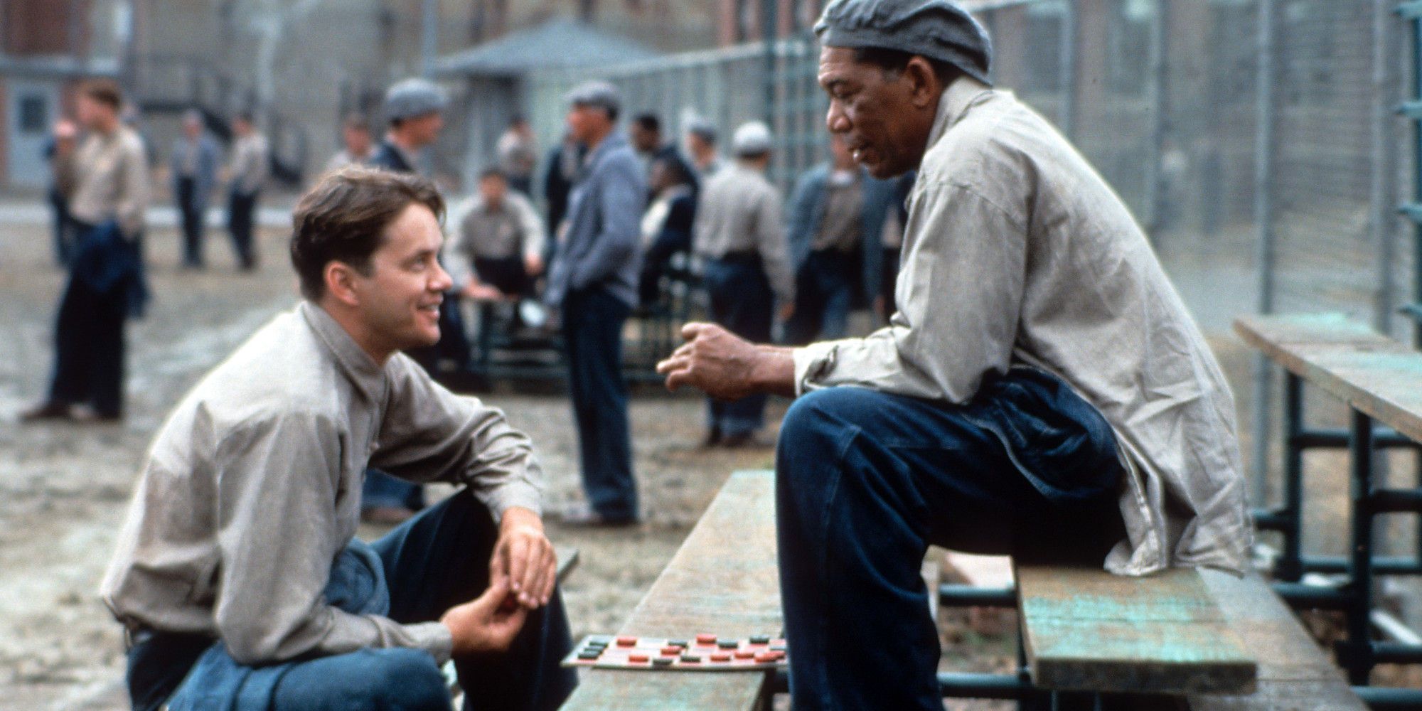 Andy plays checkers with Red in The Shawshank Redemption