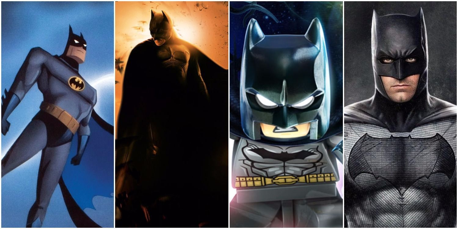 Animated Batman, Batman Begins, Lego Batman and Batfleck