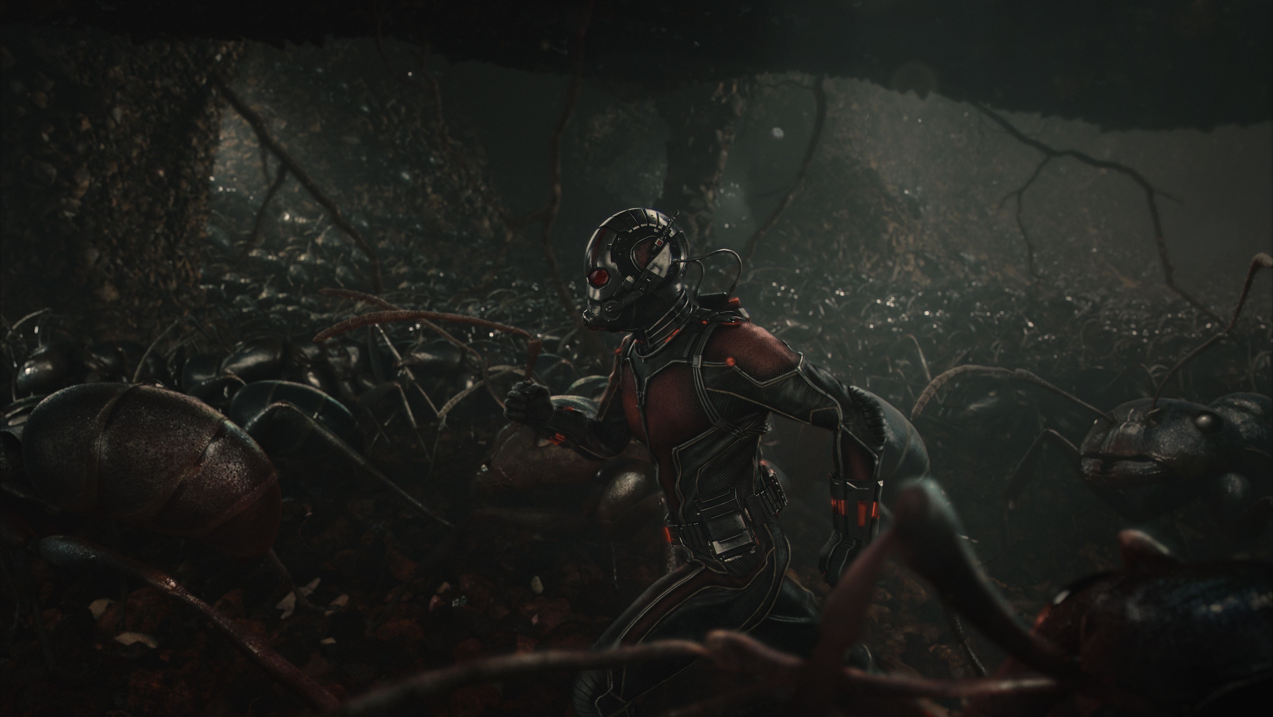 Ant-Man Running with Ant Army - Marvel HD Photo