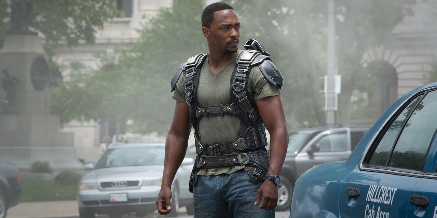 Anthony Mackie on the set of Winter Soldier