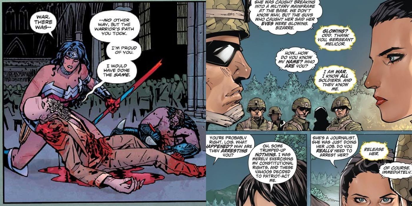 Ares dies and Wonder Woman gains telepathy with soldiers