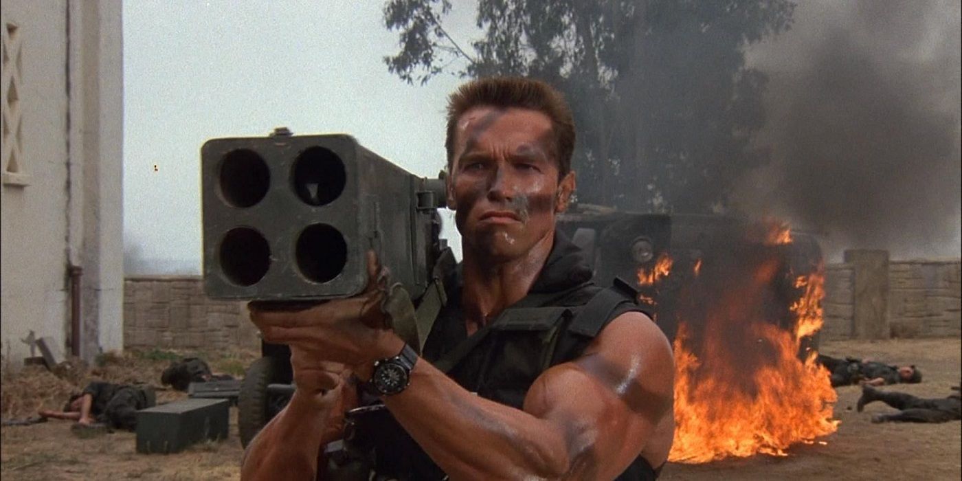 Arnold Schwarzenegger Commando rocket launcher