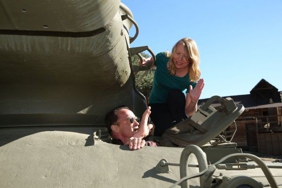 Arnold Schwarzenegger Tank Ride Interview (Amy &amp; Arnold)