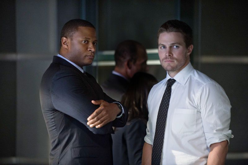 'Arrow' City of Heroes premiere stills - Oliver and Diggle