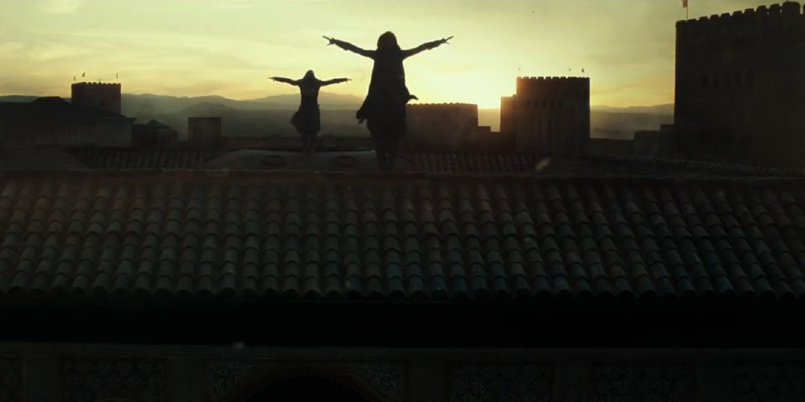 Parkour on the rooftops scene in the Assassin&rsquo;s Creed movie trailer