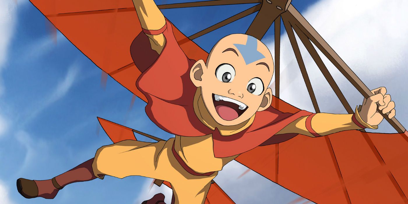 Aang in Avatar The Last Airbender flying his kite