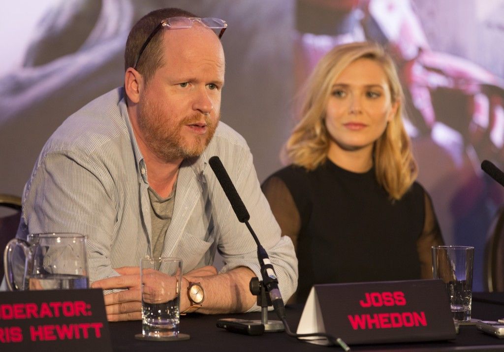 Joss Whedon and Elizabeth Olsen at Marvel's 