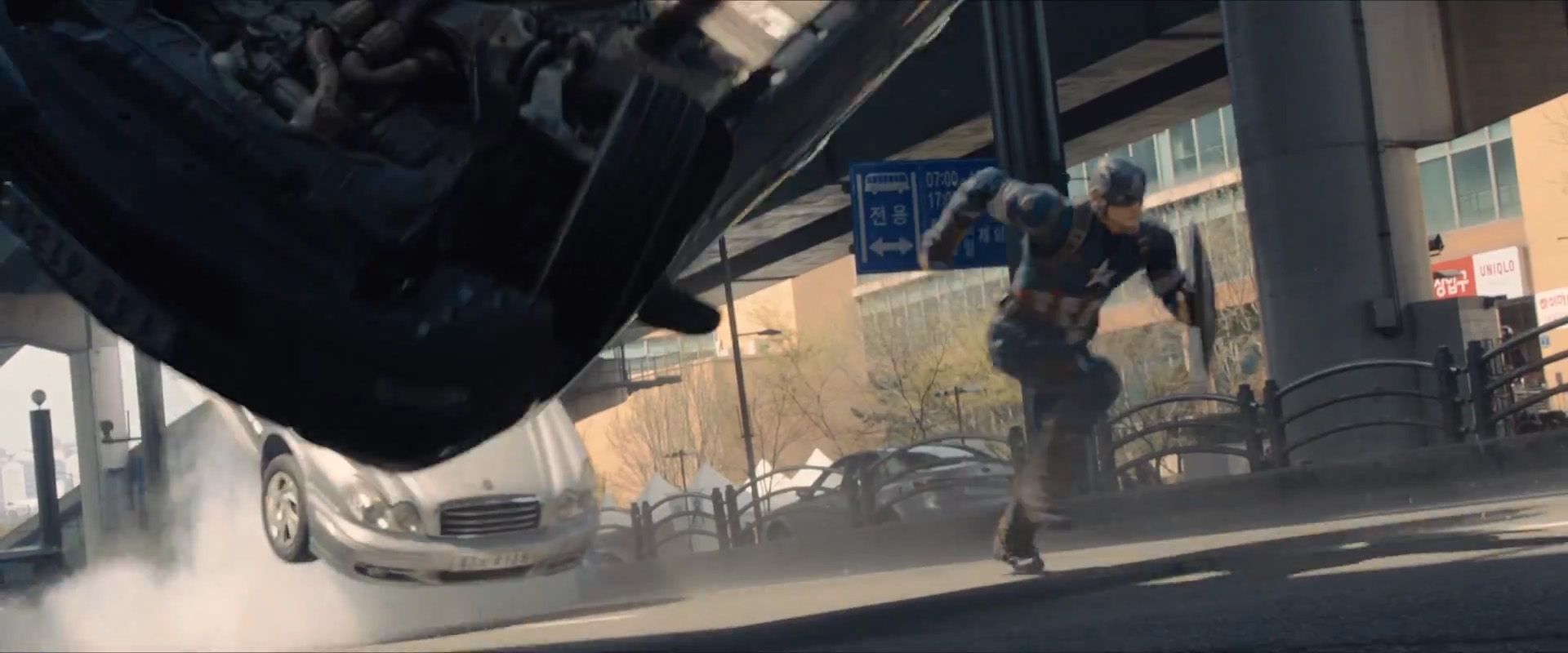 Avengers: Age of Ultron Trailer 1 - Captain America Dodging Car