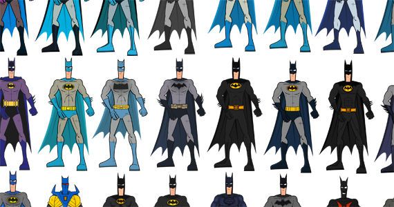 Batman Infographic Every Bat-Suit Ever