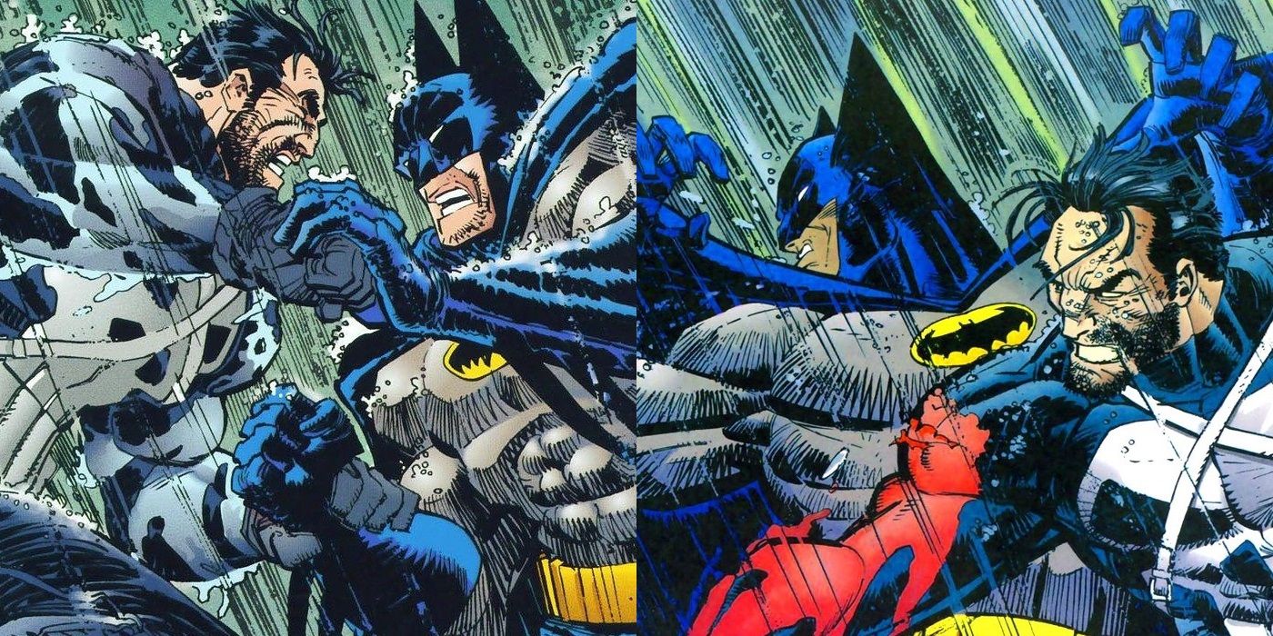 Batman vs the Punisher in the Deadly Knights comic