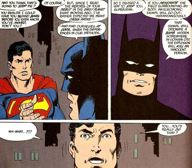 Batman Superman Fight Comic Panel