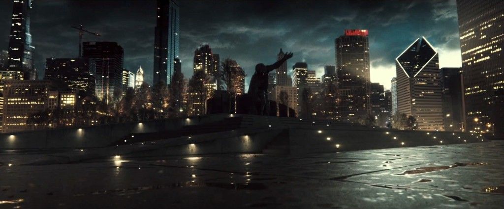 Batman V Superman Trailer Metropolis Statue