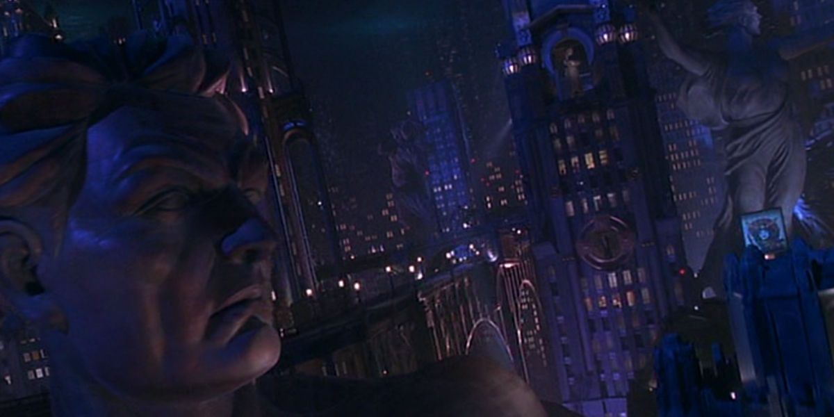 Establishing shot of Gotham City in Batman & Robin