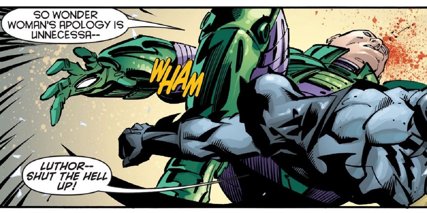 Batman fighting Lex Luthor