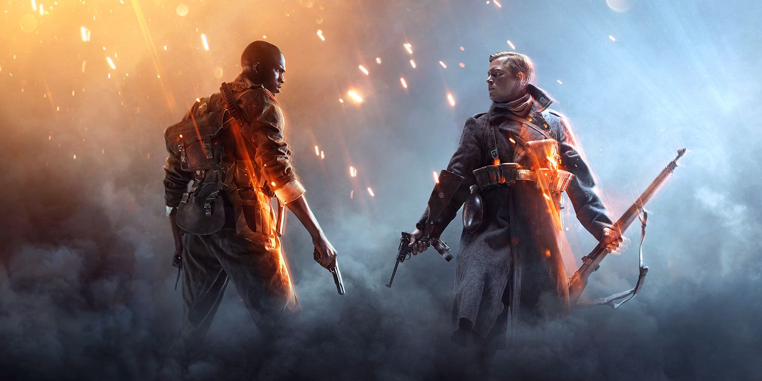 Imagem do pôster do Battlefield 1 mostrando dois soldados da Primeira Guerra Mundial frente a frente.