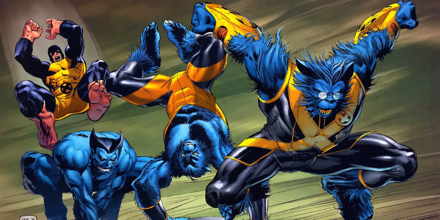 Beast's transformation over the years in Marvel Comics.