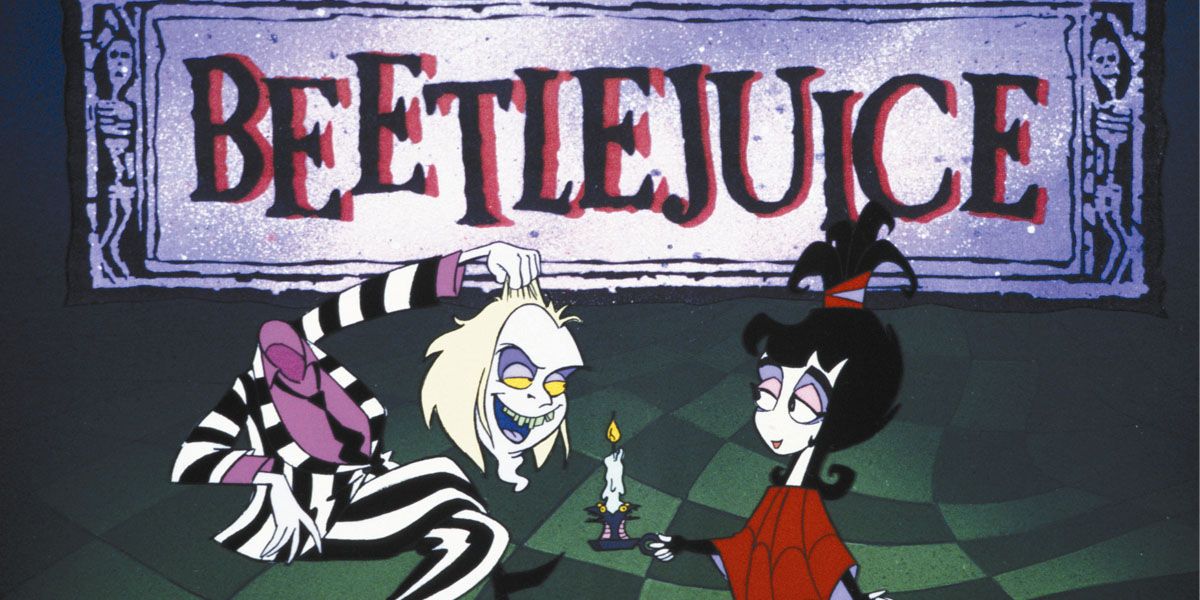 O cartão de título da série animada Beetlejuice