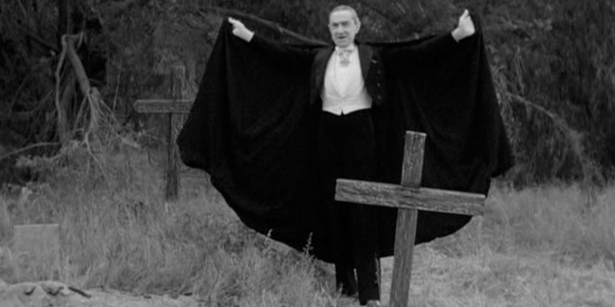 Bela Lugosi in a cemetary in Plan 9 From outer Space