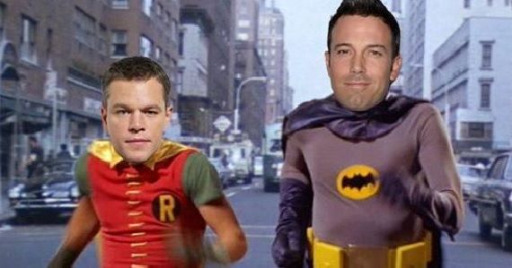 Ben Affleck and Matt Damon as Batman and Robin