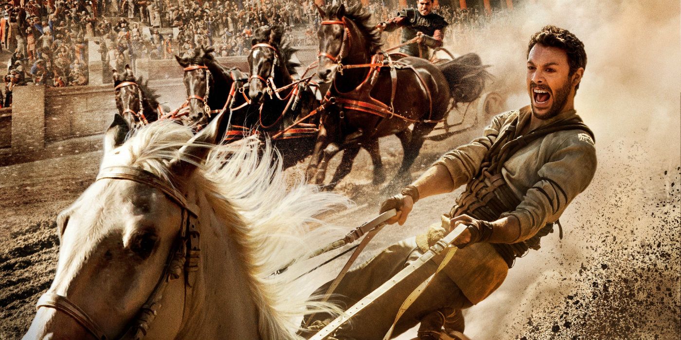 Ben-Hur during the chariot race in the 2016 remake.