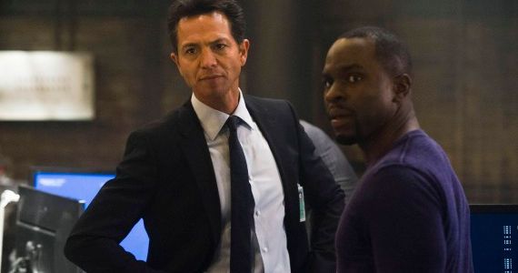 Benjamin Bratt and Gbenga Akinnagbe in 24 Live Another Day Episode 1