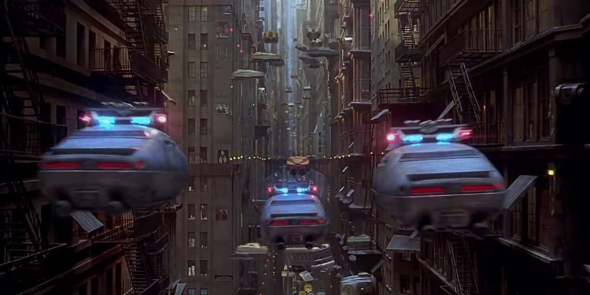 Flying cars in New York City in The Fifth Element