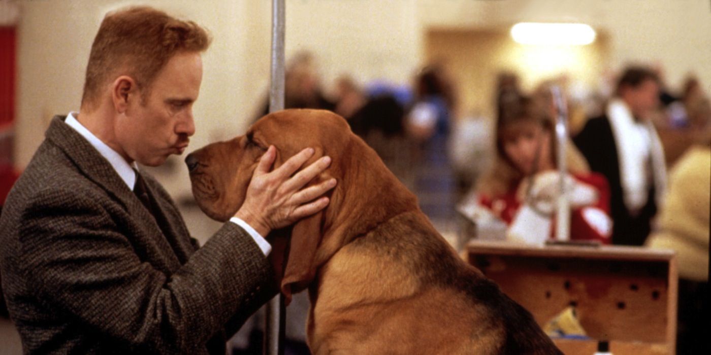 Christopher Guest kisses his dog in Best in Show