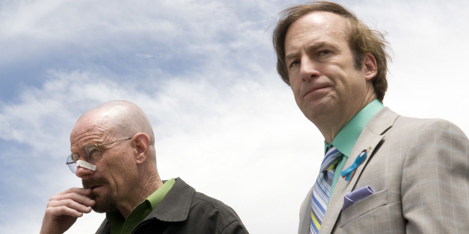 Saul Goodman and Walter White discuss money laundering ideas in Breaking Bad