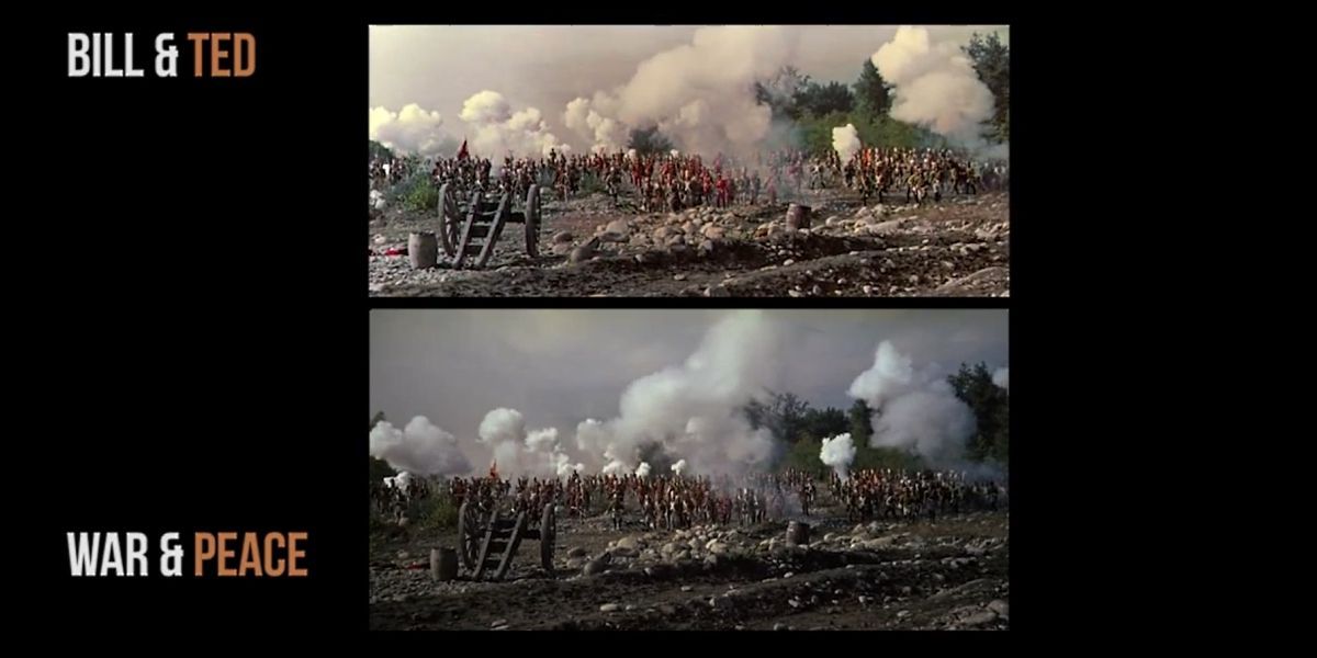 Bill and Ted Movie Army Scenes War and Peace