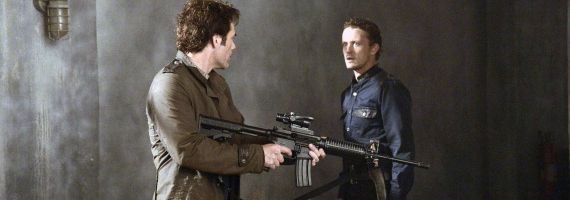 Billy Burke and David Lyons in Revolution Nobody's Fault But Mine