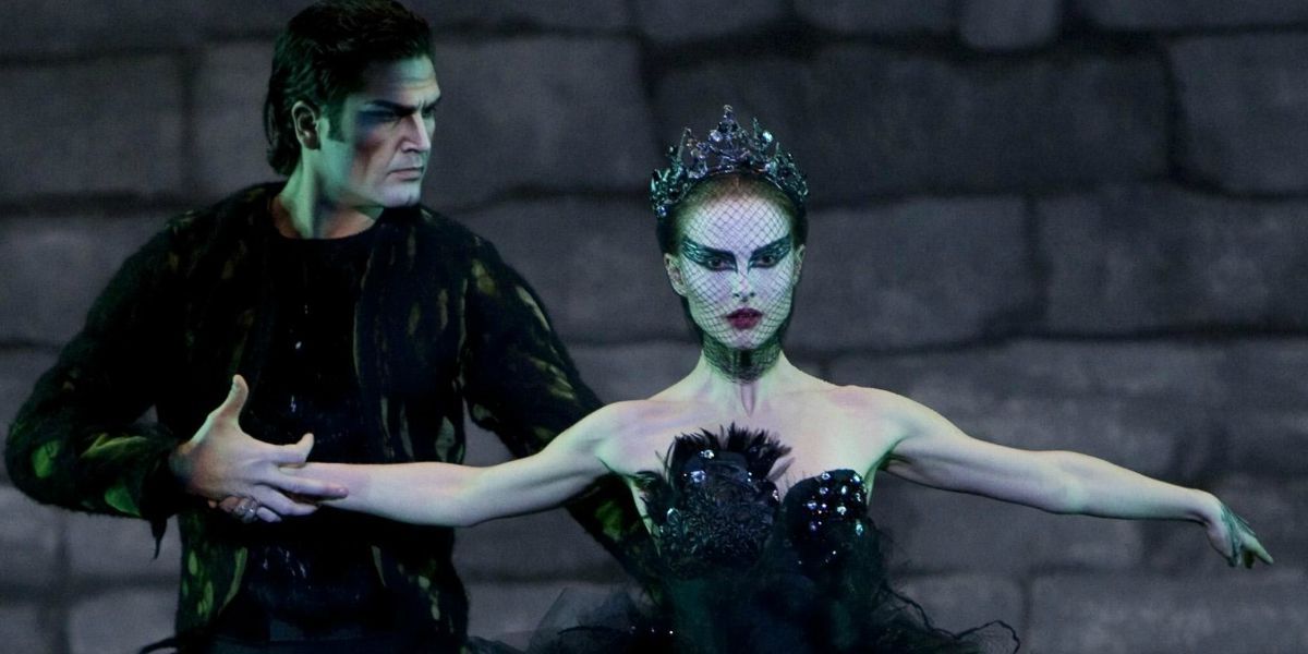 Natalie Portman dancing as the Black Swan