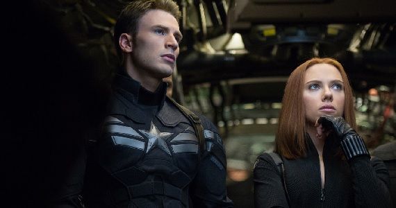 Black Widow and Steve Rogers in Captain America 2