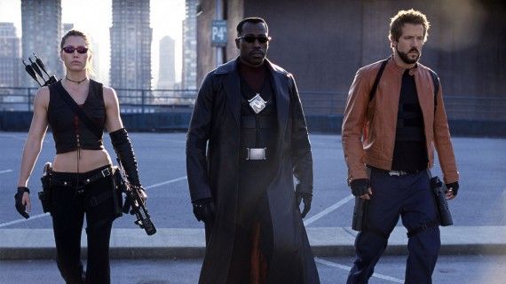 Blade Trinity - Abigail Whistler (Jessica Biel), Blade (Wesley Snipes), Hannibal King (Ryan Reynolds)