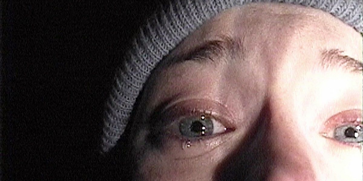 Woman crying in The Blair Witch Project.