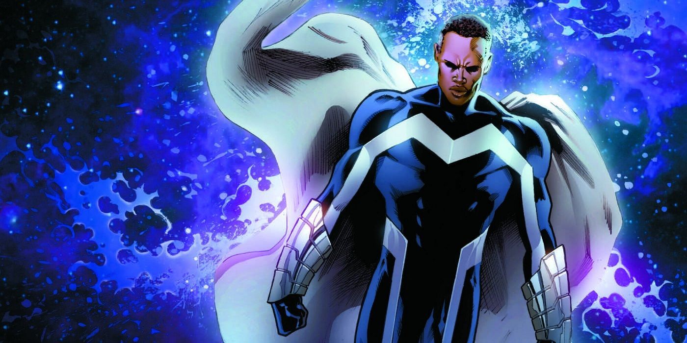 Blue Marvel uses his powers in Marvel Comics.