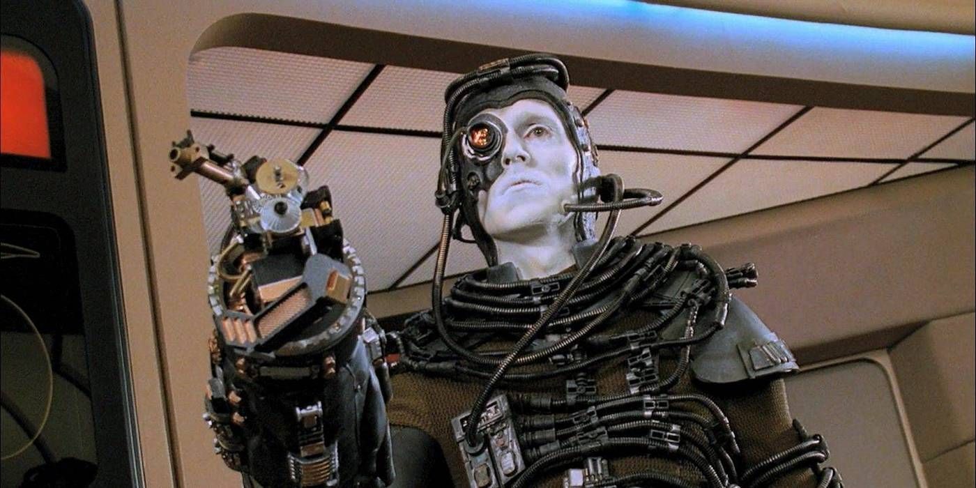 A Borg Drone appears on the Enterprise in Star Trek TNG
