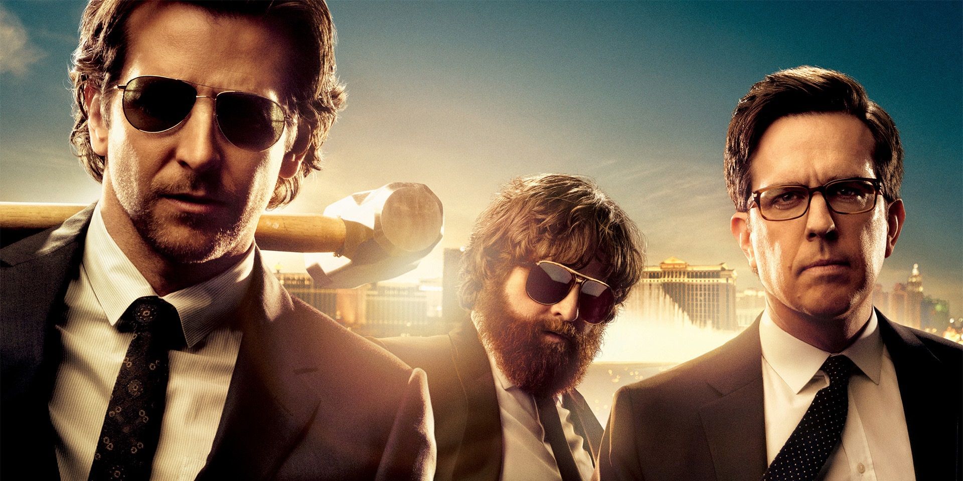 Bradley Cooper, Zach Galafianakis, and Ed Helms in The Hangover