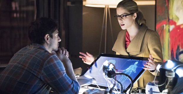 Brandon Routh and Emily Bett Rickards in Arrow Season 3 Episode 15