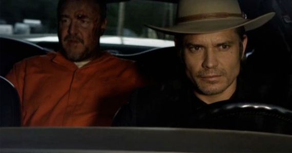 Brent Sexton and Timothy Olyphant in Justified the Hatchet Job
