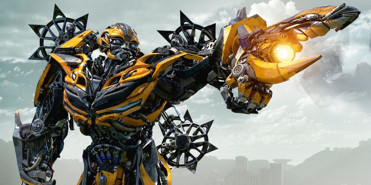 Bumblebee aiming at something in Transformers
