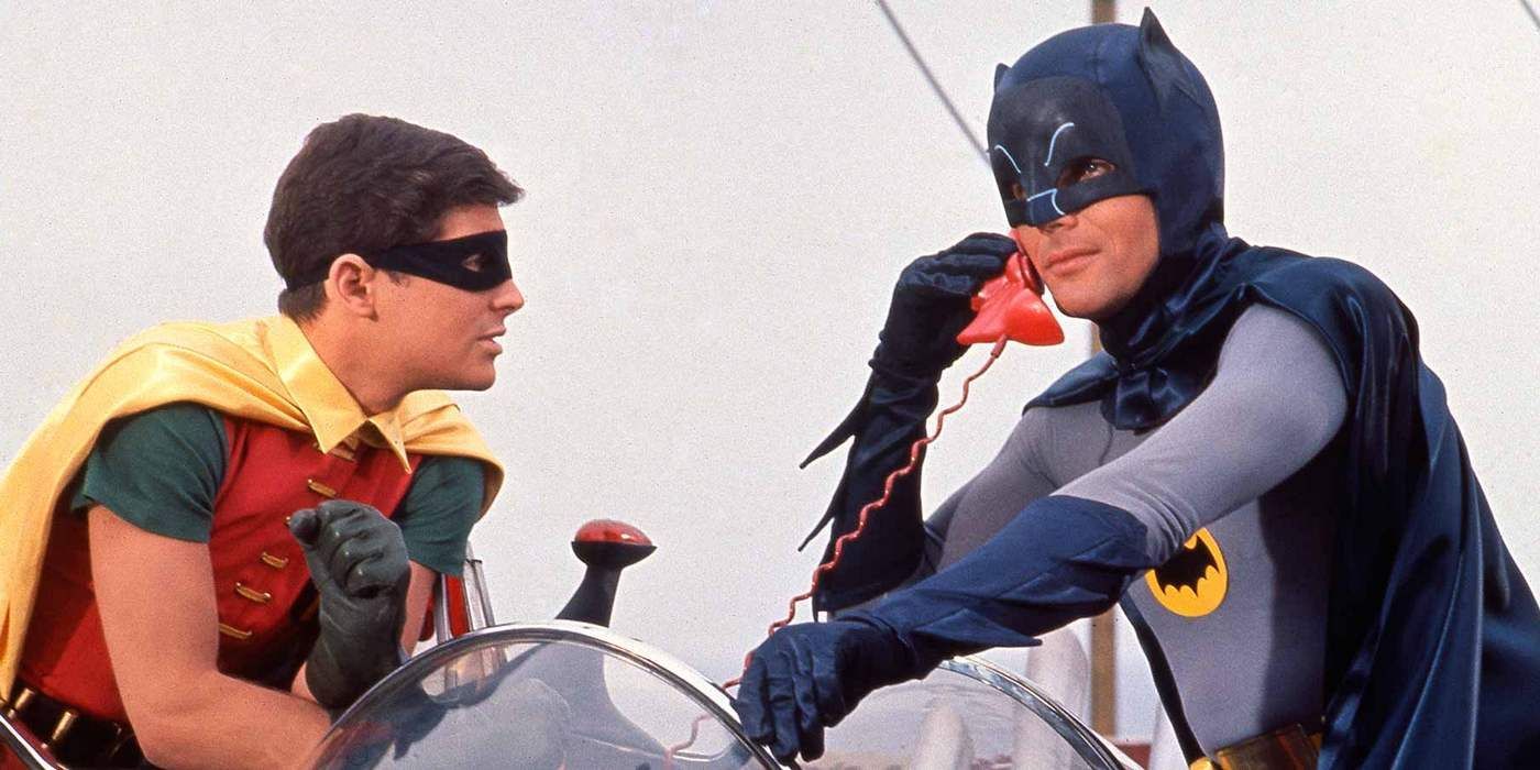 Burt Ward and Adam West as Dynamic Duo in 1966 Batman TV show