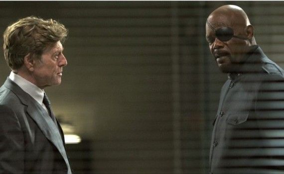 Captain America 2 Official Photo - Samuel L Jackson and Robert Redford